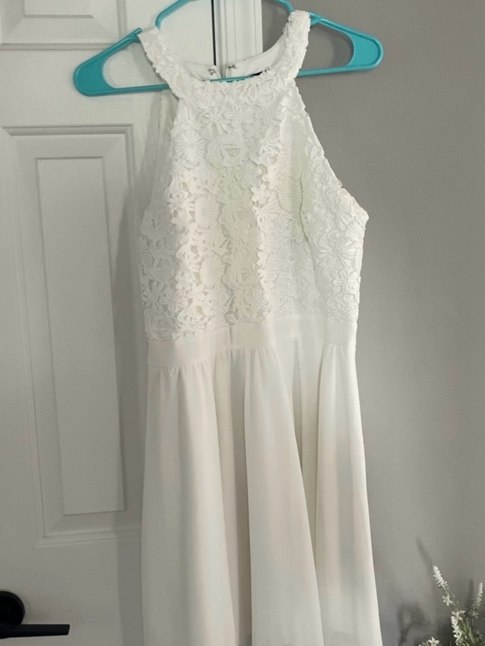 Lulu's White Lace Halter Dress